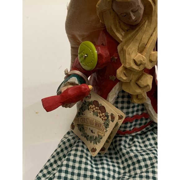 Russ Angel Shelf Sitter The Christmas Sampler Resin Fabric Holiday Decor - Picture 8 of 9